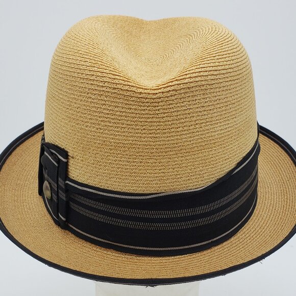 Champ Milan Trilby Fedora ~ 50s or 60s? ~ 6 7/8 ~ Panama Straw ~ NEVER WORN - Picture 2 of 11